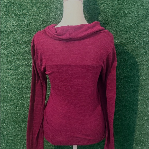 New Directions Magenta Cowl Neck Sweater with Rhinestone Accents - Picture 2 of 3